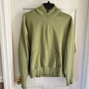 We Wore What Unisex Burnt Green Long Sleeved Winter Fall Hooded Pullover Sz S